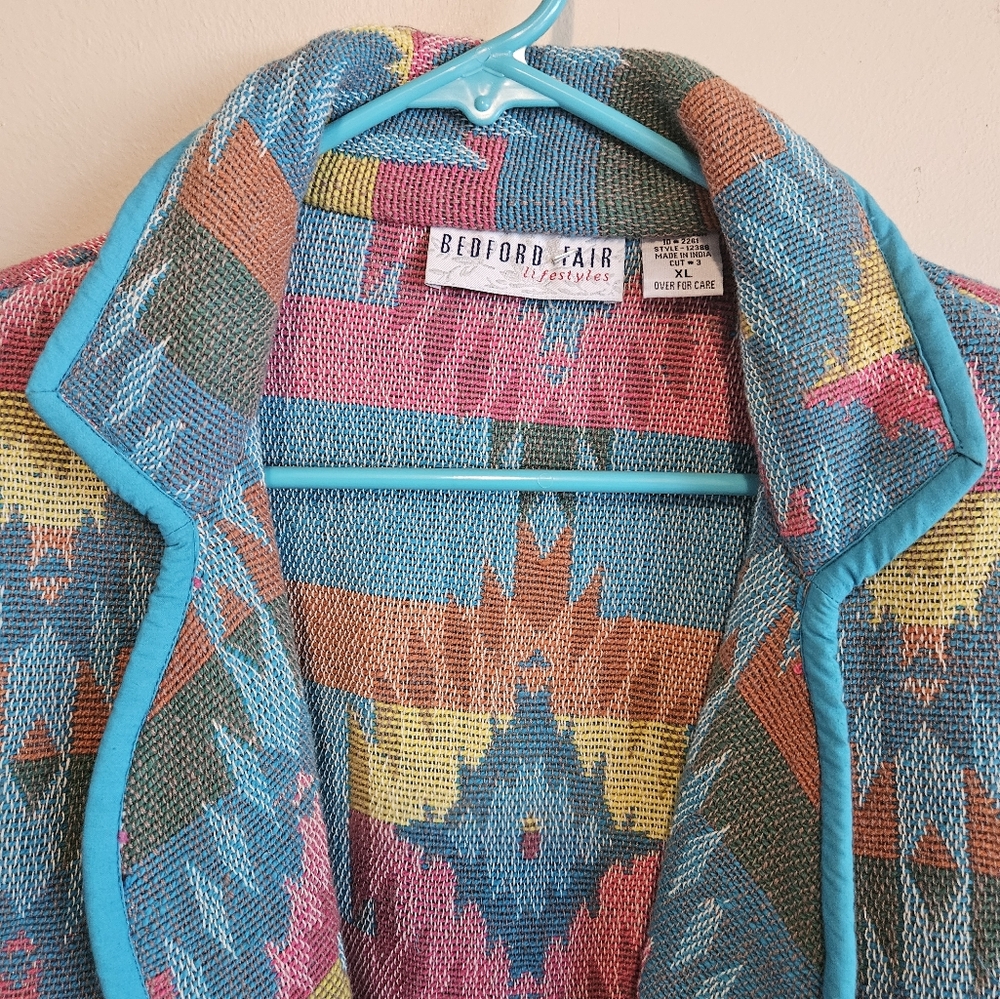 Vintage Bedford Fair Womens Sourhwestern Tapesty Blazer Size XL - Picture 5 of 13
